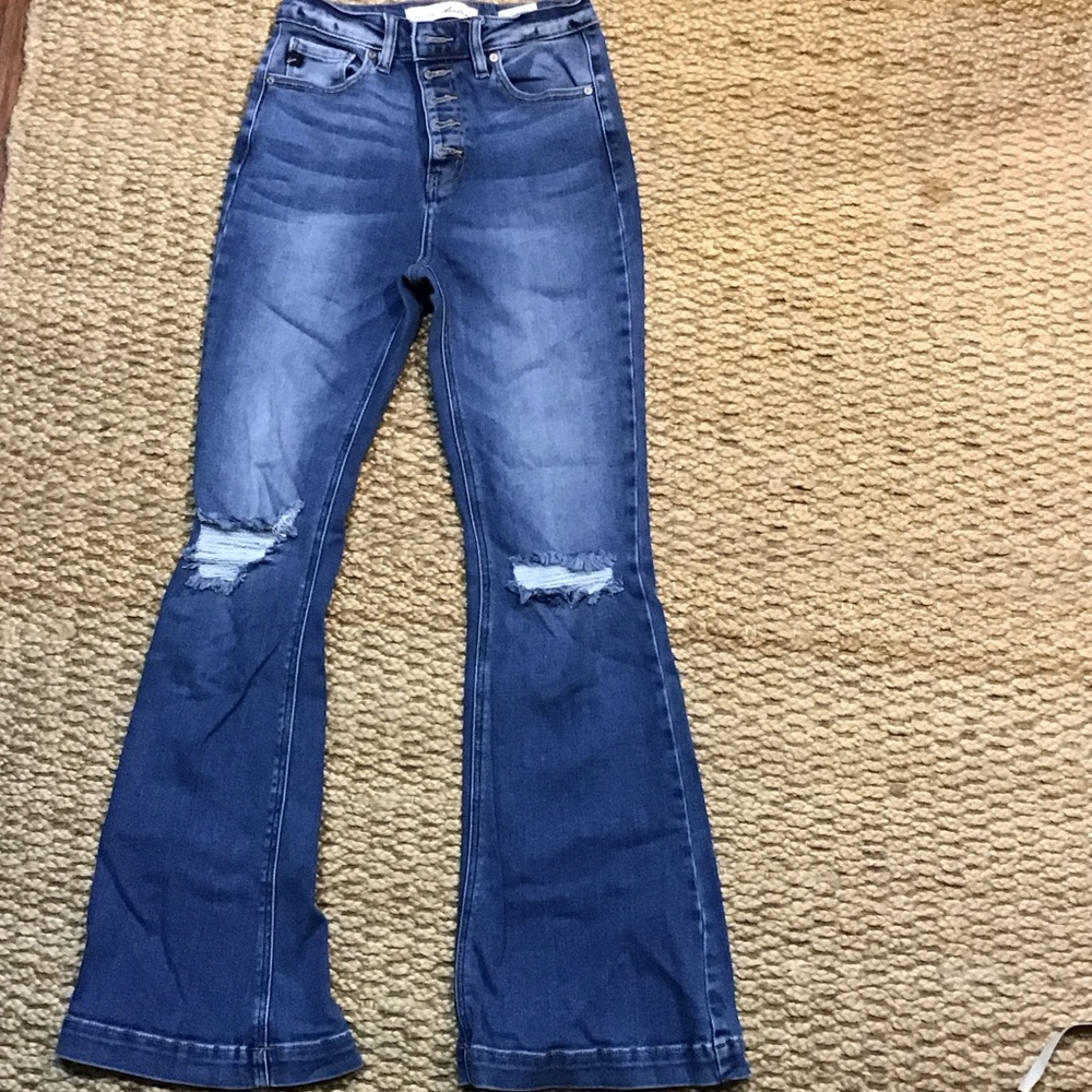 KanCan Distressed Flare Leg Jeans Size 3/25